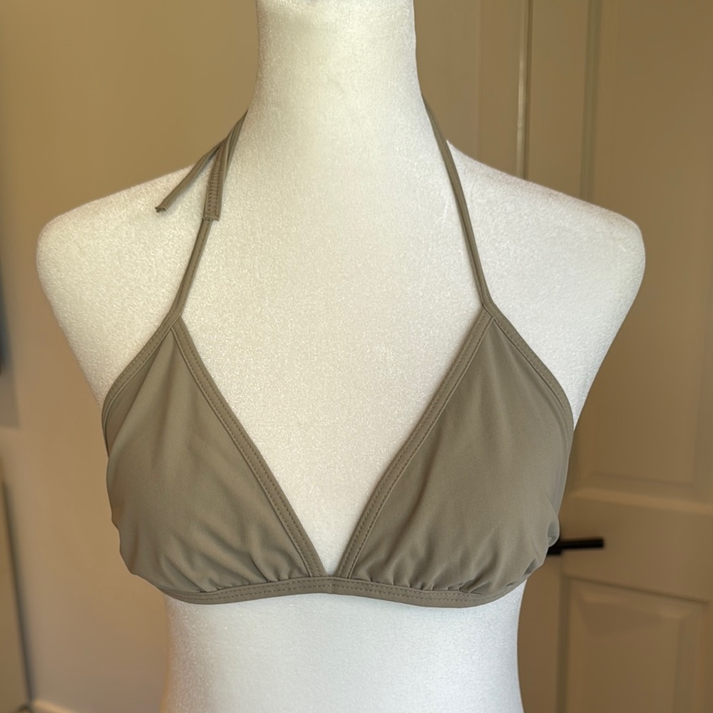 Burberry - Women’s Check Beige Khaki Halter Bikini Top - Size: Small